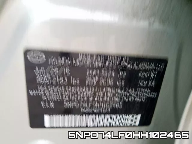 5NPD74LF0HH102465 фото 2
