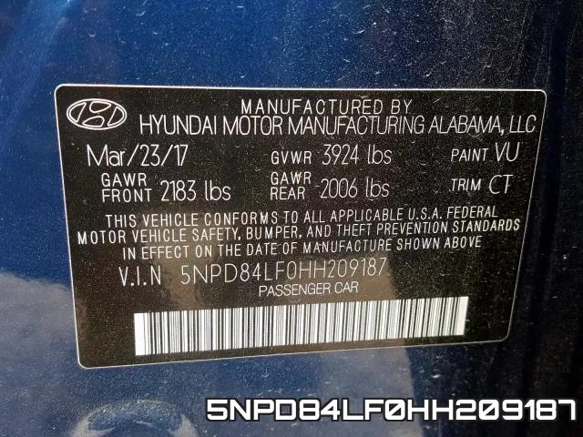 5NPD84LF0HH209187 фото 2