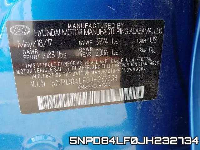 5NPD84LF0JH232734 фото 2