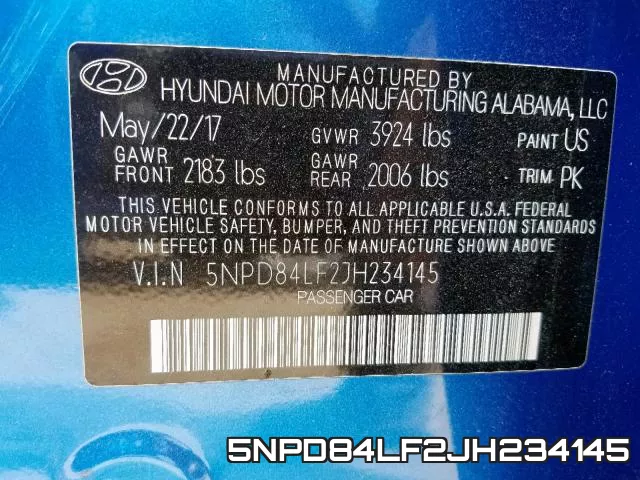 5NPD84LF2JH234145 фото 2