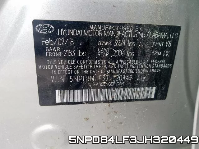 5NPD84LF3JH320449 фото 2