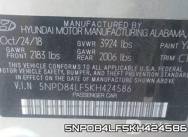 5NPD84LF5KH424586 фото 10