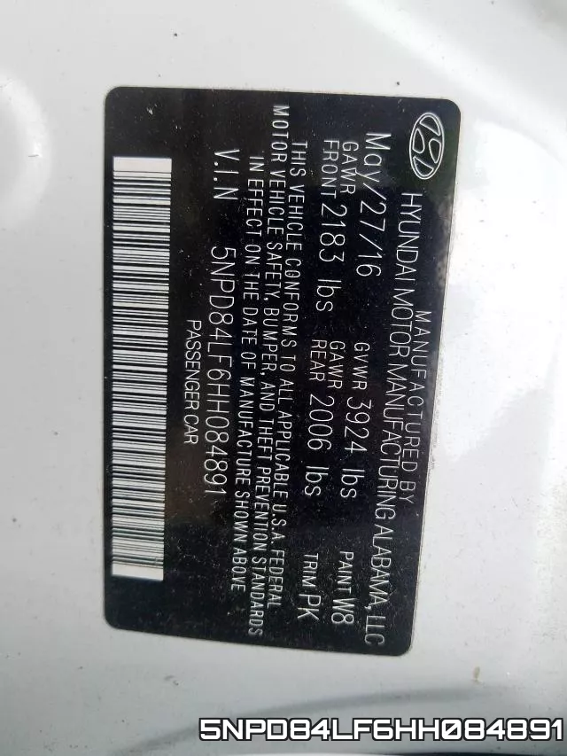 5NPD84LF6HH084891 фото 2