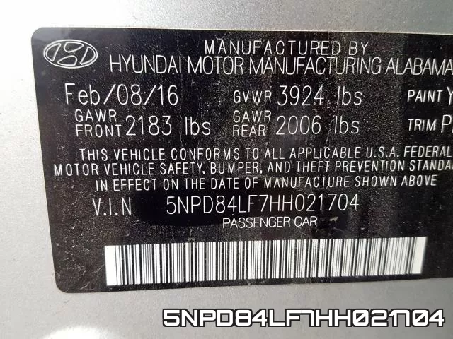 5NPD84LF7HH021704 фото 2