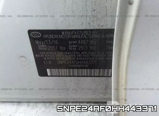 5NPE24AF0HH443371 фото 10