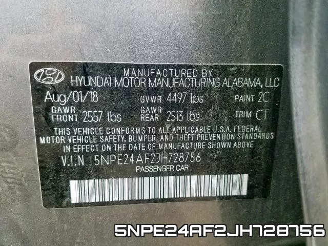 5NPE24AF2JH728756 фото 2