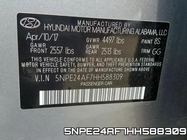 5NPE24AF7HH588309 фото 2