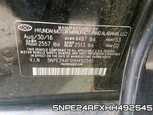5NPE24AFXHH492545 фото 2