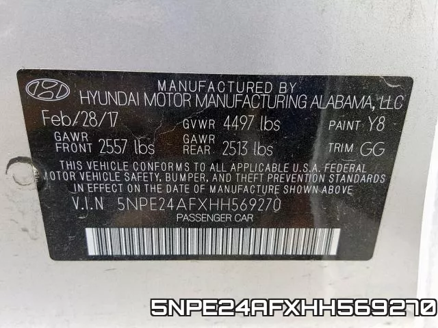 5NPE24AFXHH569270 фото 2