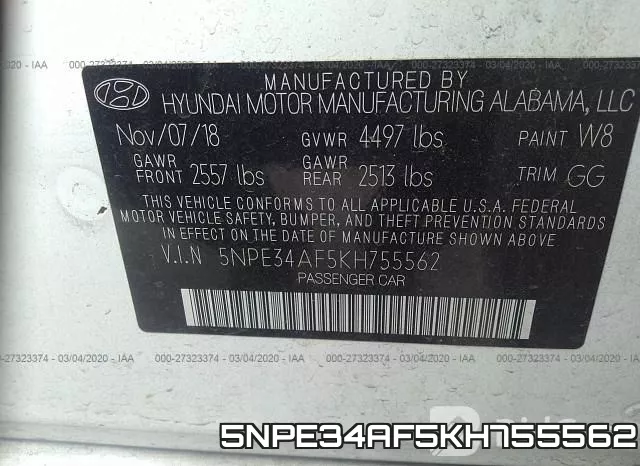 5NPE34AF5KH755562 фото 10