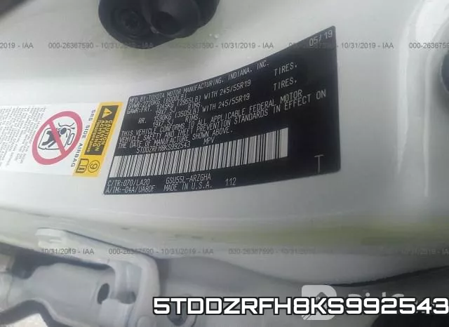 5TDDZRFH8KS992543 фото 10
