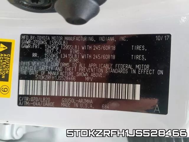 5TDKZRFH1JS528466 фото 2