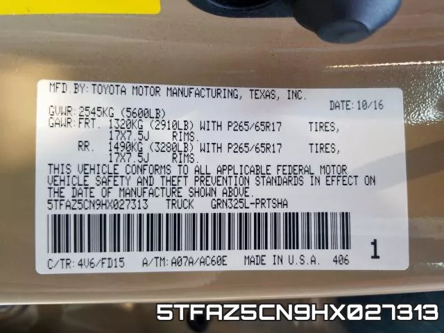 5TFAZ5CN9HX027313 фото 2