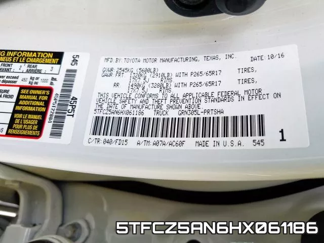 5TFCZ5AN6HX061186 фото 2