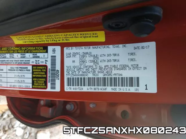 5TFCZ5ANXHX080243 фото 2