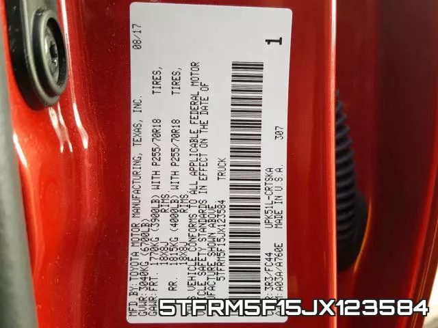 5TFRM5F15JX123584 фото 2