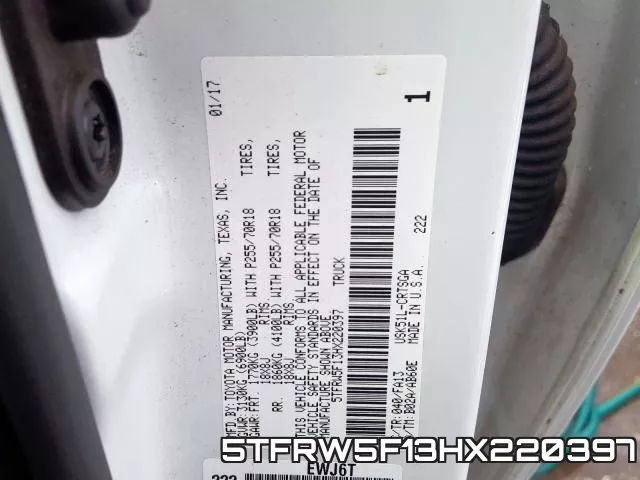 5TFRW5F13HX220397 фото 2