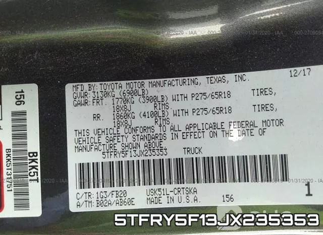 5TFRY5F13JX235353 фото 10