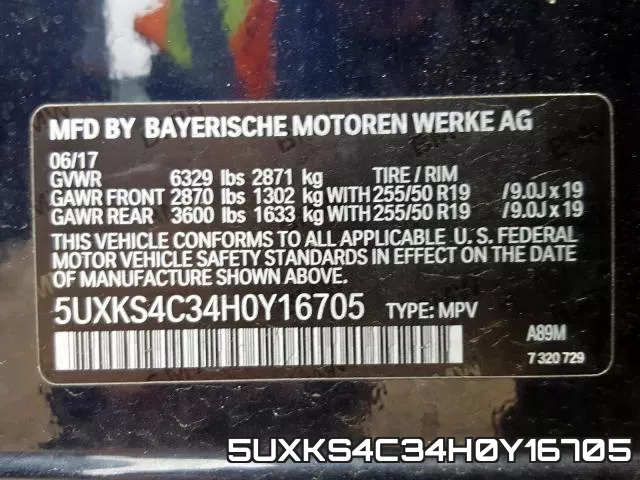 5UXKS4C34H0Y16705 фото 2