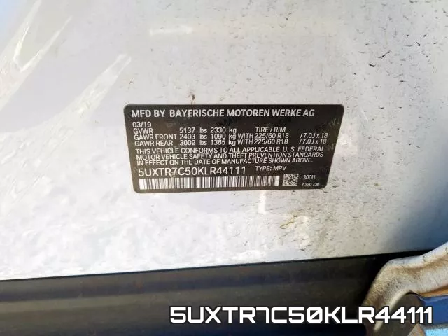 5UXTR7C50KLR44111 фото 2