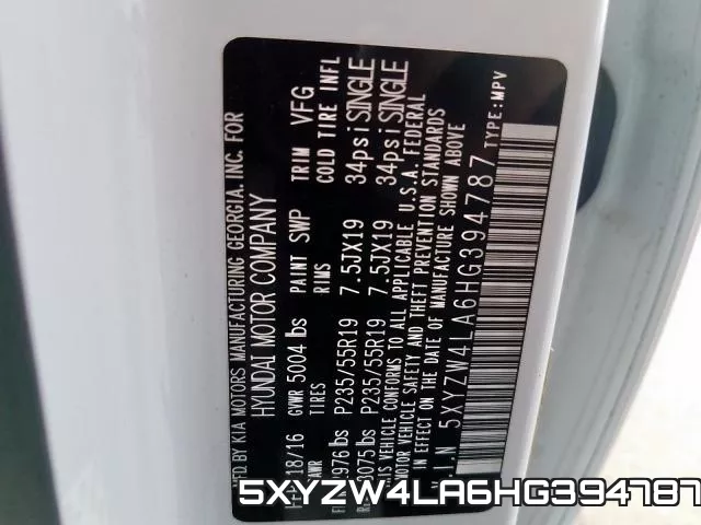 5XYZW4LA6HG394787 фото 2