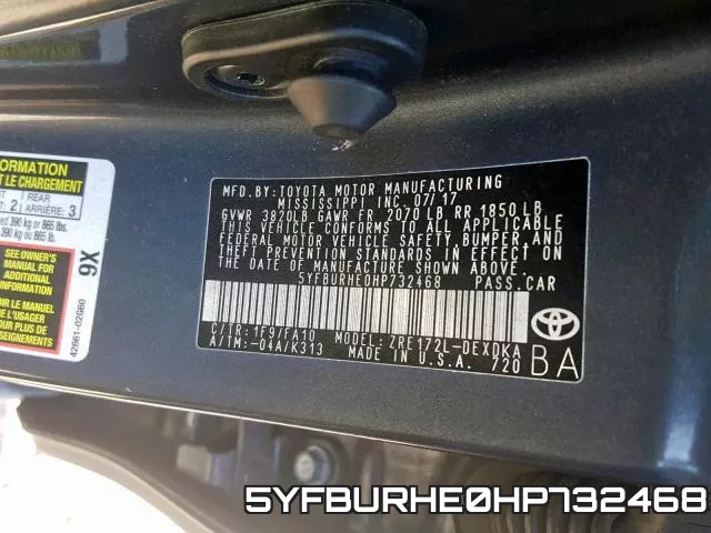 5YFBURHE0HP732468 фото 2