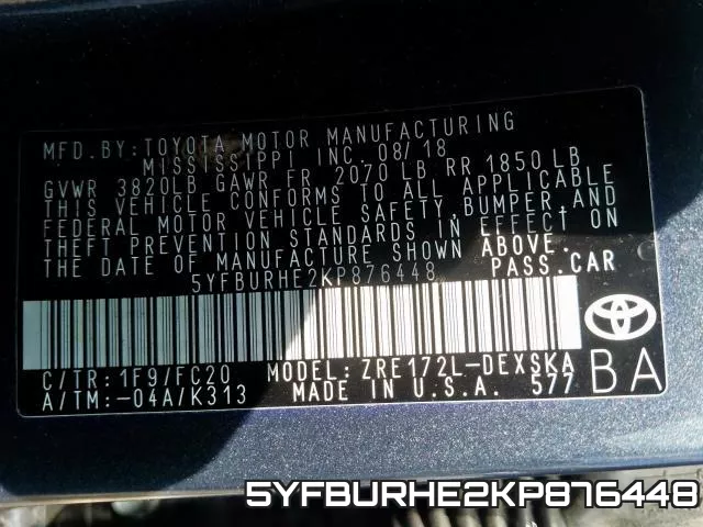 5YFBURHE2KP876448 фото 2