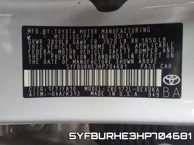 5YFBURHE3HP704681 фото 2