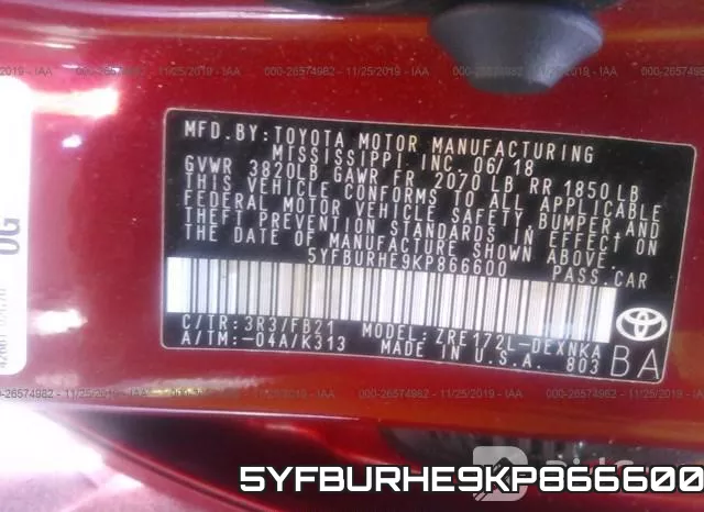 5YFBURHE9KP866600 фото 10