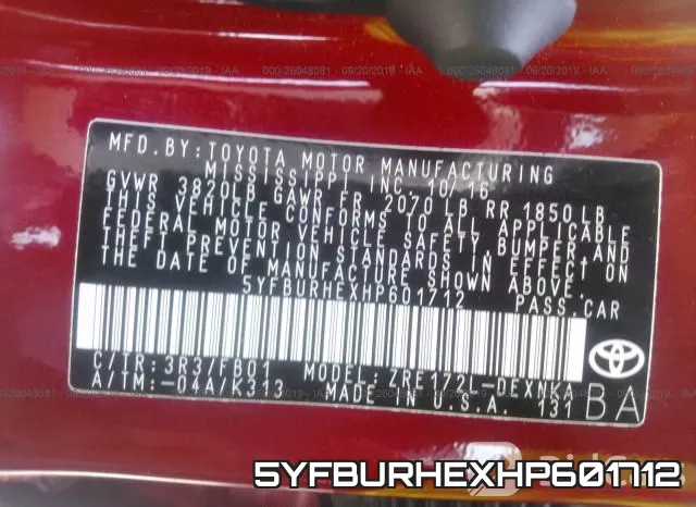 5YFBURHEXHP601712 фото 10