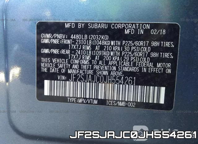 JF2SJAJC0JH554261 фото 10