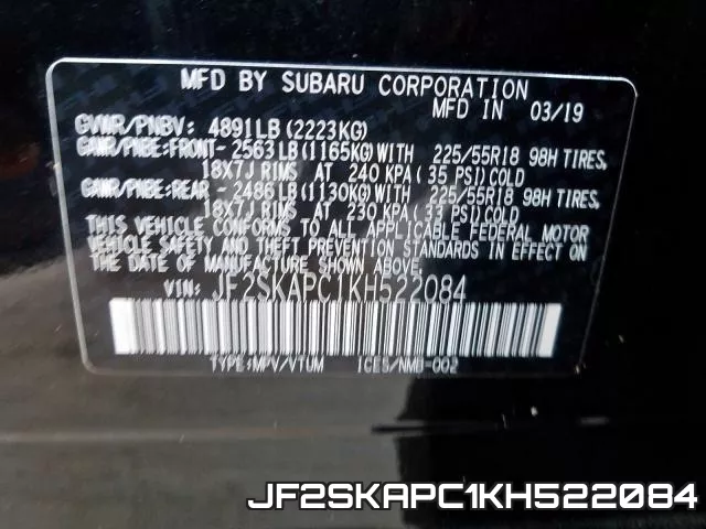 JF2SKAPC1KH522084 фото 2