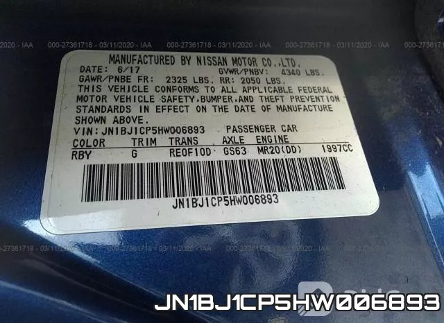 JN1BJ1CP5HW006893 фото 10