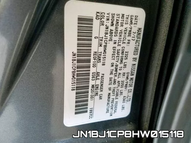 JN1BJ1CP8HW015118 фото 2