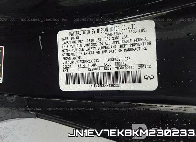 JN1EV7EK8KM230233 фото 10