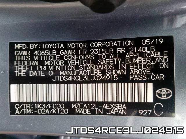 JTDS4RCE3LJ024915 фото 2