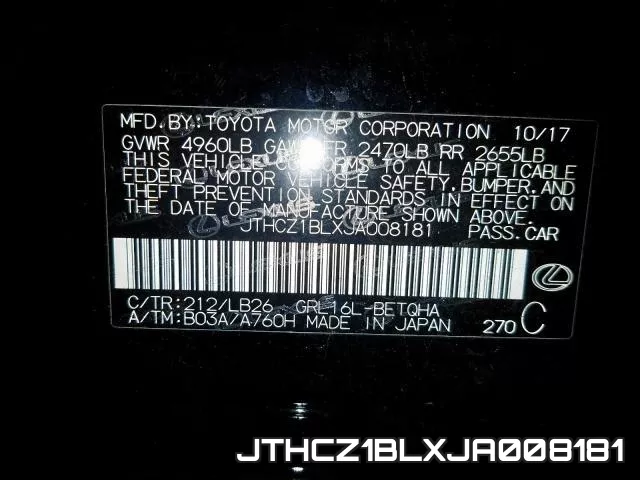 JTHCZ1BLXJA008181 фото 2