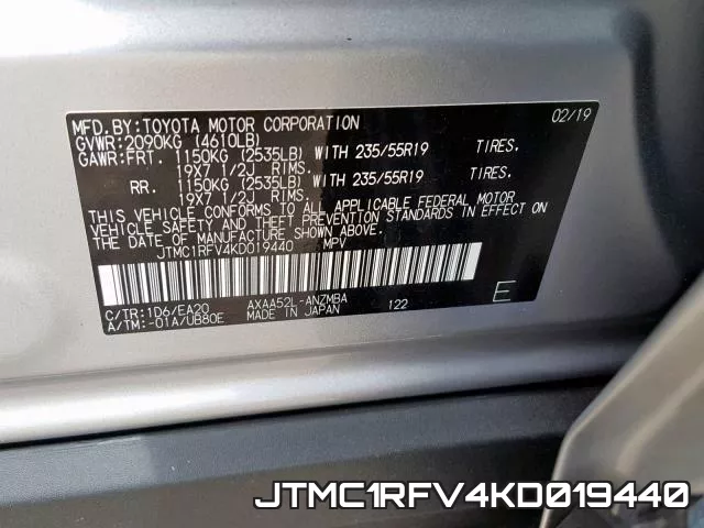 JTMC1RFV4KD019440 фото 2