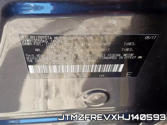 JTMZFREVXHJ140593 фото 2