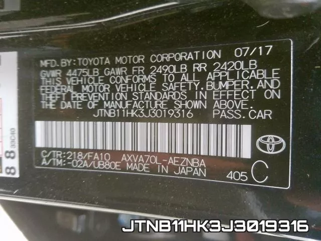 JTNB11HK3J3019316 фото 2