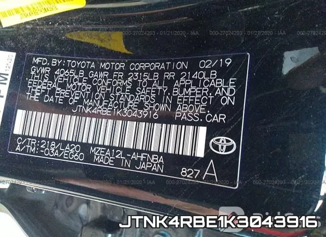 JTNK4RBE1K3043916 фото 10