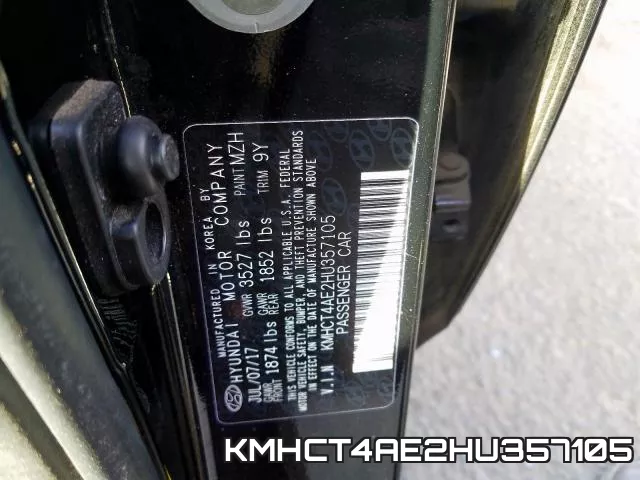 KMHCT4AE2HU357105 фото 2