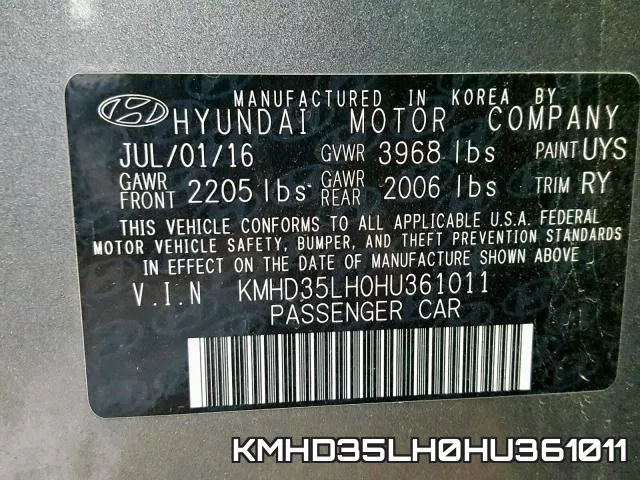 KMHD35LH0HU361011 фото 2