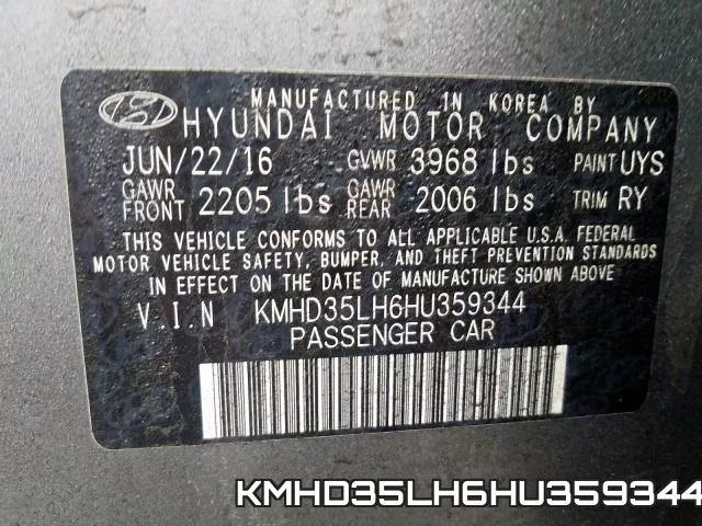 KMHD35LH6HU359344 фото 2