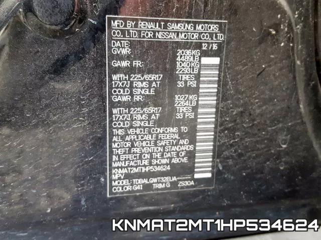 KNMAT2MT1HP534624 фото 2