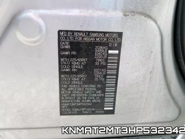 KNMAT2MT3HP532342 фото 2