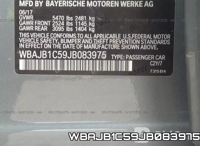 WBAJB1C59JB083975 фото 10