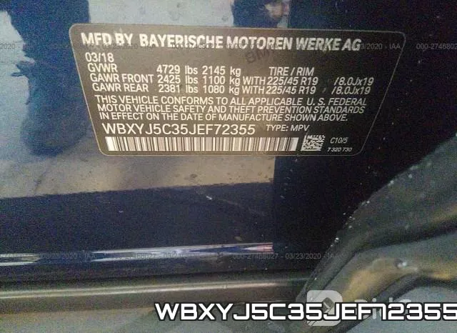 WBXYJ5C35JEF72355 фото 10