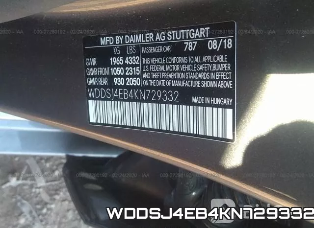 WDDSJ4EB4KN729332 фото 10