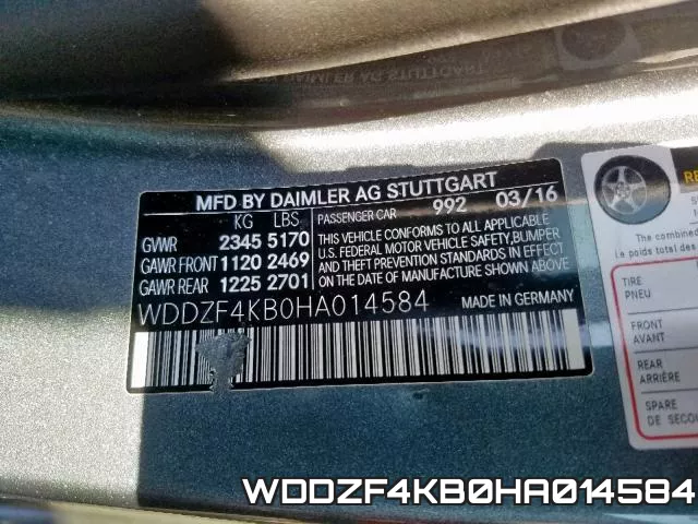 WDDZF4KB0HA014584 фото 2